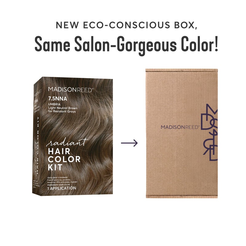 Madison Reed Radiant Hair Color Kit | 7.5NNA Light Neutral Brown (Umbria Brown) 100% Maximum Gray Hair Coverage | Permanent Hair Dye for Resistant Grays | PPD-Free & Ammonia-Free |2 Pack - Image 2